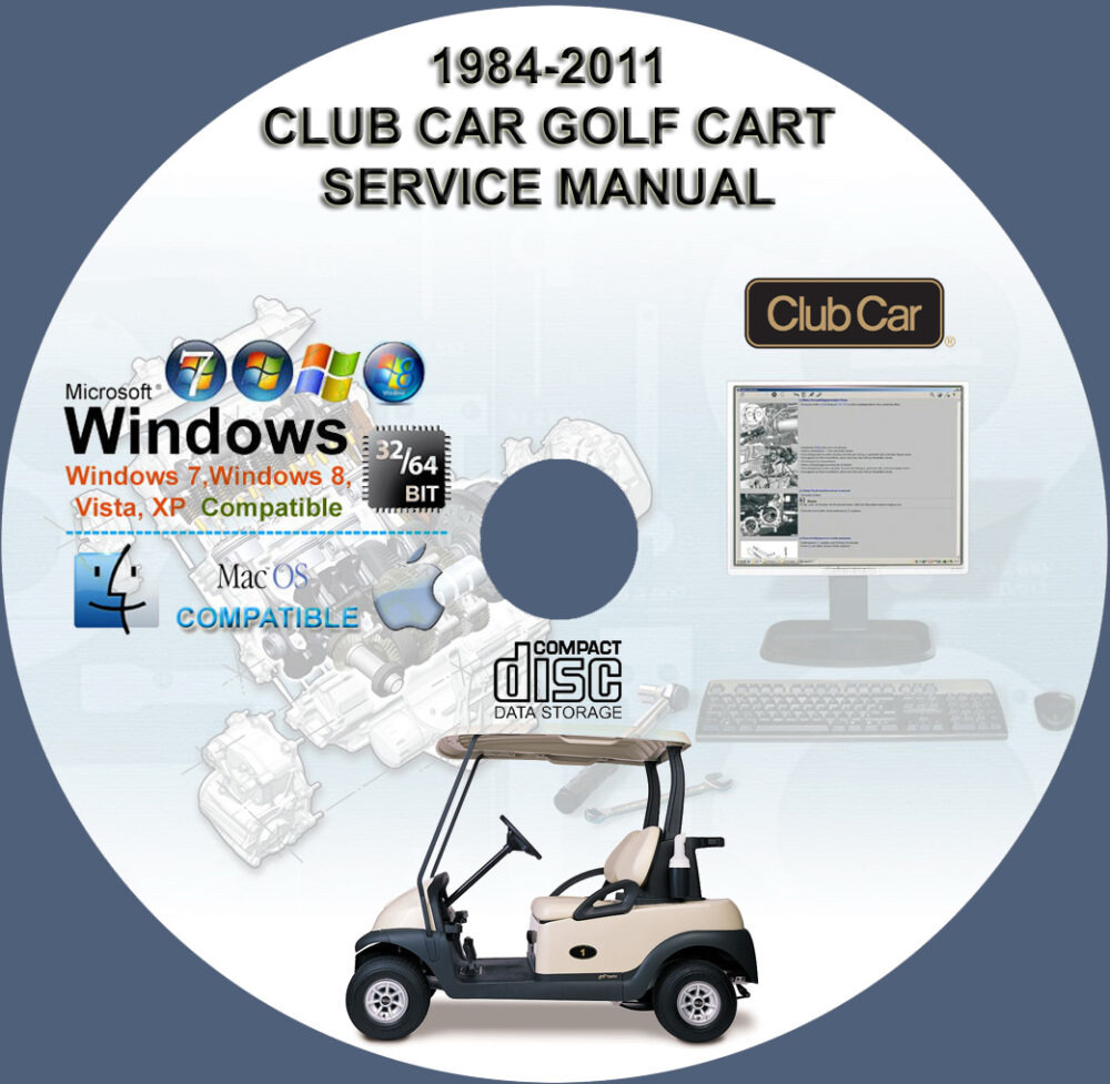 CLUB CAR GOLF CART 1984 - 2011 SERVICE REPAIR AND MAINTENANCE MANUAL GAS AND ELECTRIC