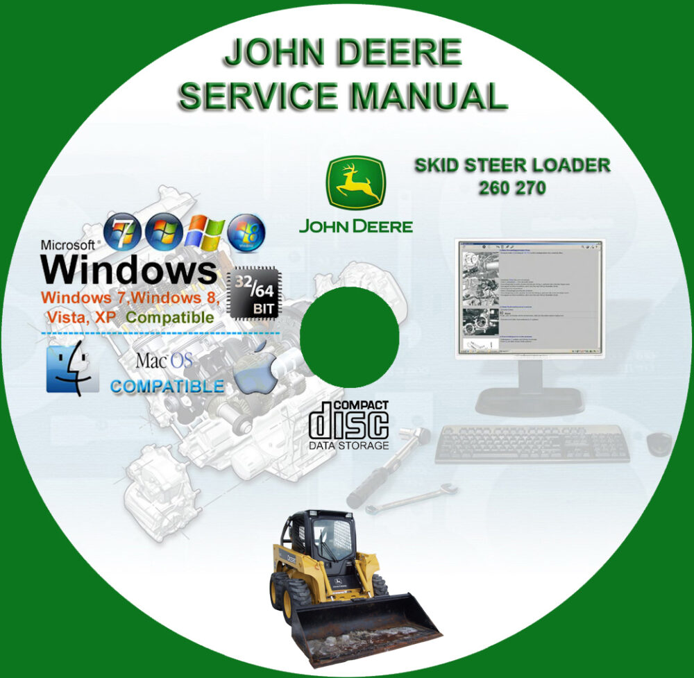 John Deere Skid Steer Loader 260 270 Service Repair Technical Manual TM1780