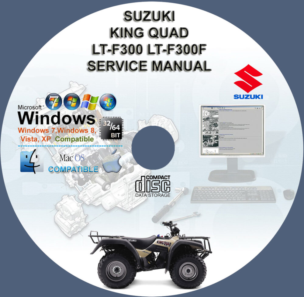 SUZUKI KING QUAD 300 LT-F300 LTF300 LT-F300F 1999 2000 2001 2002 2003 2004 SERVICE REPAIR MANUAL