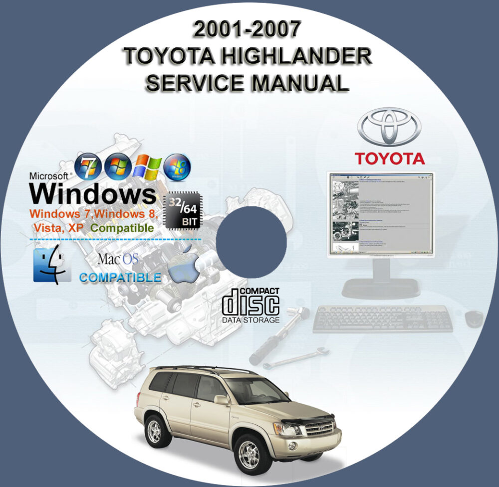 Toyota Highlander 2001 2002 2003 2004 2005 2006 2007 Service Repair Manual